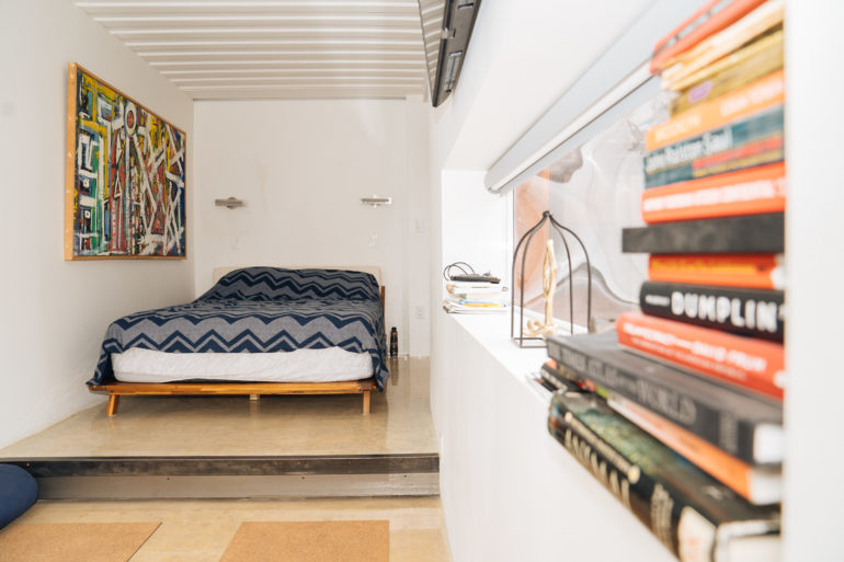 bedroom with books