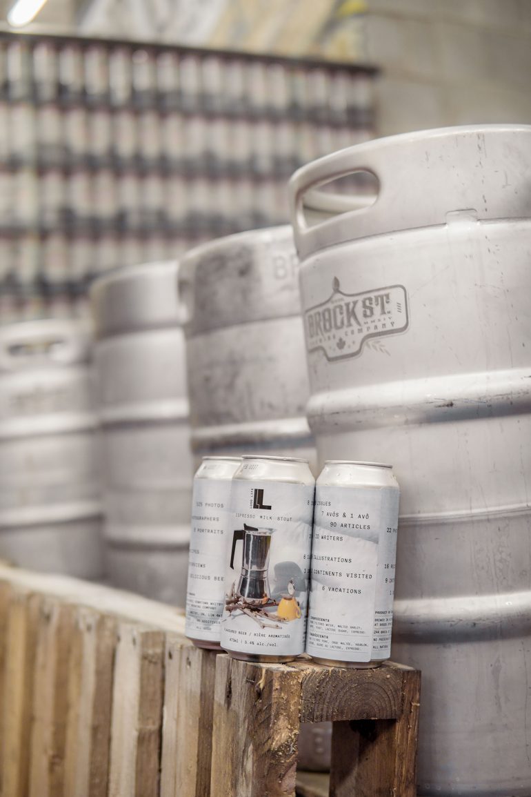 Brock Street Brewing Co kegs and cans