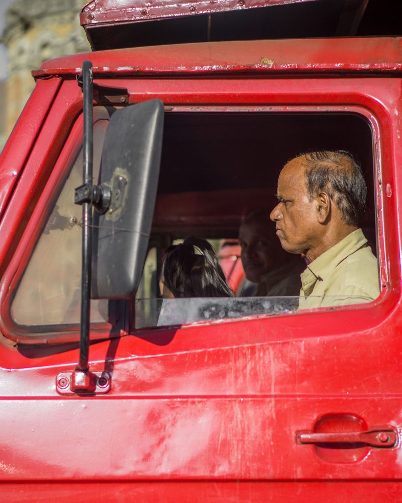 Man in truck in Mumbai