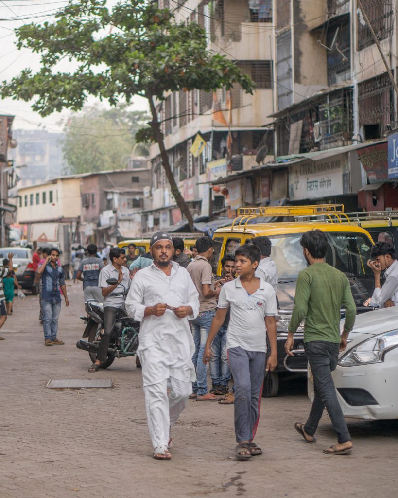People on streets of Mumbai