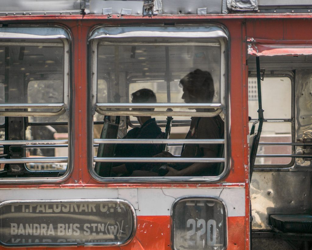 Crowded bus in Mumbai